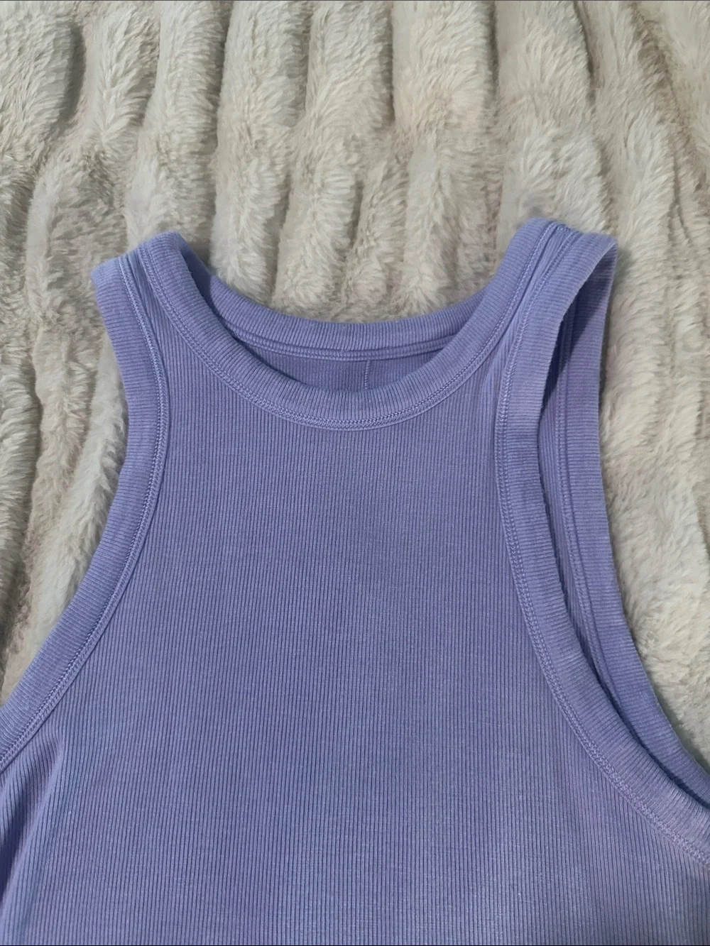 Lululemon Cropped Hold Tight Tank Sleeveless Ribbed Crop Tank Top - Lavender 6